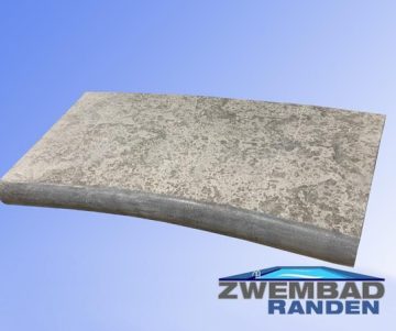 Chinees Hardsteen Radius Tegel gevlamd geborsteld 62x35x3-5cm Zwembadrand