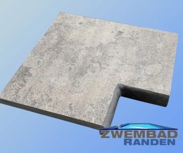 Chinees hardsteen Binnenhoek Tegels 50x50x35x3-5cm-gevlamd en geborsteld Zwembadranden