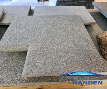 Zwembadrand Graniet Binnenhoektegel 50x50x35x2-4cm-medium