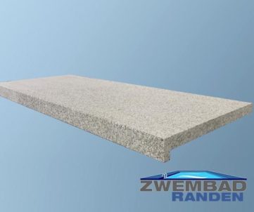 Zwembadrand Graniettegel G603 lichtgrijs recht 100x40x3-5cm medium