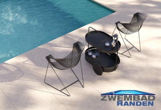 Zwembadrand keramiek Biscuit Grey tegels 60x35x2-4cm pool